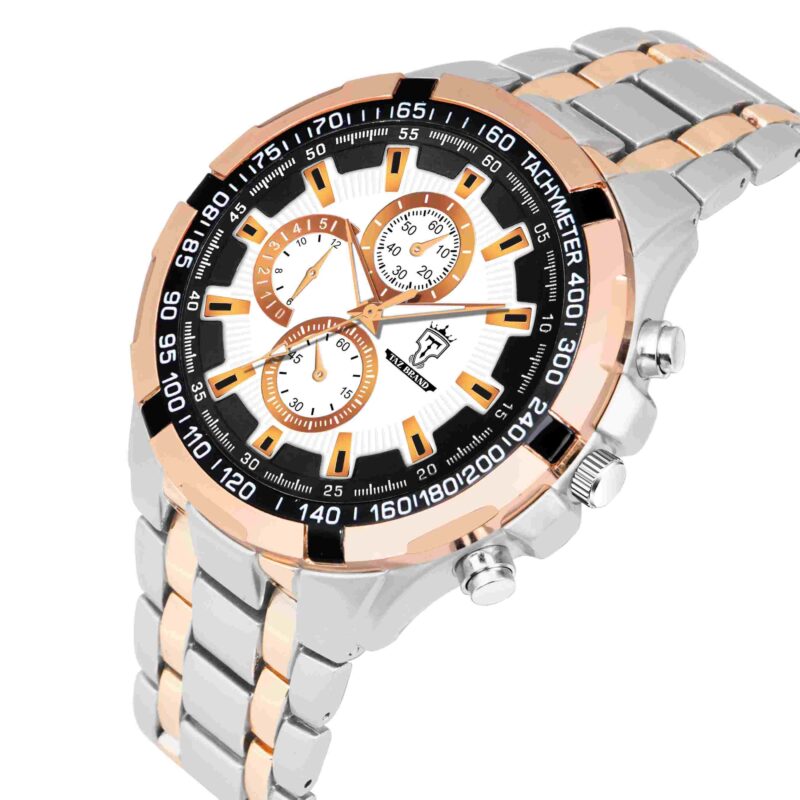 Wild world Lifestyle Black Chronograph Multi dial Analog Quartz Casual Stainless Steel Wrist Watch-Amber Pallets - Image 2