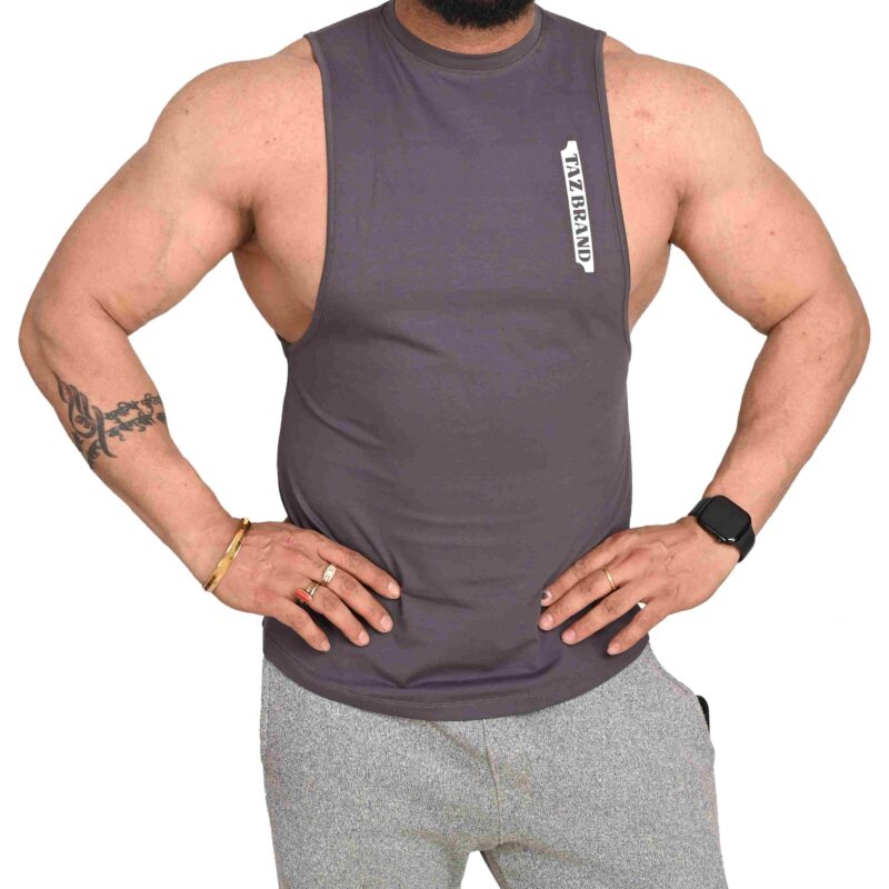 TB Men’s Dry-Fit Muted Charcoal Sleeveless T-Shirt